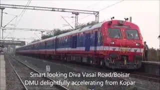 Maiden Run of Brand New Diva Vasai Road/Boisar DEMU at Kopar station, Mumbai - Entry as well as Exit