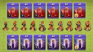 Every Level Inferno Tower Vs Skeleton Spell Vs Bat Spell | Clash of Clans