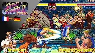 Super Street Fighter II Turbo | Shariban of France vs NaughtySenpai69 of Germany | Arcade Battle