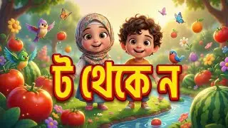 ট থেকে ন | বাংলা ব্যঞ্জনবর্ণ গান | Kids Learning Bangla Alphabet Song | 3D Cartoon