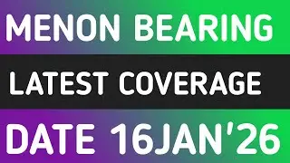 MENON BEARING STOCK LATEST NEWS 16JAN'26/MENON BEARING SHARE LATEST ANALYSIS WITH TARGET FORECAST 