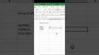 LEFT formula #excel #exceltutorial #shorts #youtubeshorts #learn #msexcel #reels