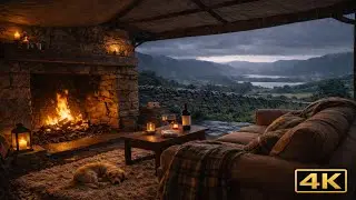 Rain, Thunder & Fire Sounds 🌧️🔥 Cozy Shelter Ambience for Sleep & Relaxation (2 Hours)