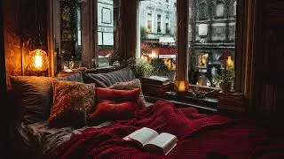 Rainy Night Bedroom 🌧️ Warm Light & Soothing Window Rain for Deep Sleep