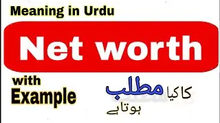 Net worth meaning in Urdu/Hindi | Net worth ka matlab Kya hota hai |What is the meaning of Net worth