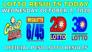 9pm Lotto Result October 7 2020 (Wednesday) PCSO Today