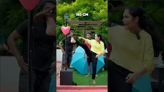 Heart Balloon Breaking Challenge 💔😂 In Different Heights #shorts #challenge