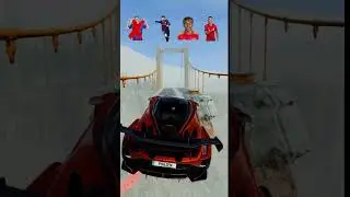 Footballers Jump Over a Broken Bridge 😳#football#beamng #beamngdrive#shorts #fyp