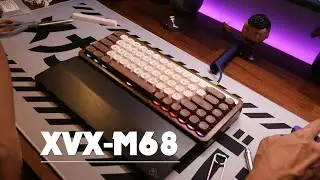 XVX M68 Solid Walnut Wood Mechanical Keyboard