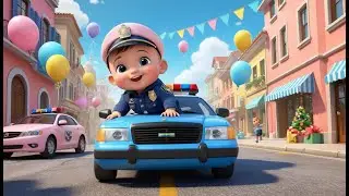 Baby Police Car New Year Patrol | Fun New Year & Vehicle Nursery Rhyme for Kids | Baby Learning Song