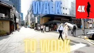【Japan office area walk】Morning in Osaka | Honmachi area in 4K | 本町を散歩