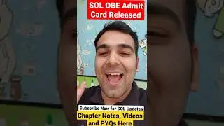 SOL OBE Admit Card is Out🔥| Semester 1 and Semester 3 Delhi University Exams | #obe #shorts #du 2021