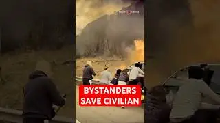 Героические прохожие спасли человека из горящей машины! 🔥