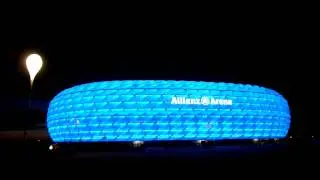 Allianz Arena Changing Color at Night