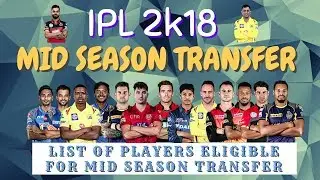 MID SEASON TRANSFER #IPL_2k18  List of players eligible