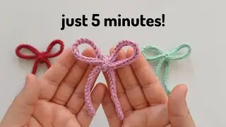 🎀 5-Minute Crochet Bow Tutorial - Easy DIY Hair Bow & Gift Idea for Beginners- easy crochet project 