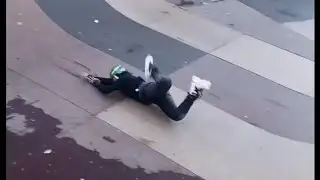 Roller Skater Flip Fail has PAINFUL ending / OUCH!!!    #shorts  #rollerskatingfails  #fyp  #foryou
