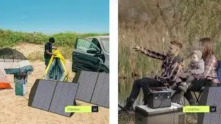 Cкладная солнечная панель 60W, Солнечное зарядное устройство для ноутбука Allpowers  18V 60W + 2*USB