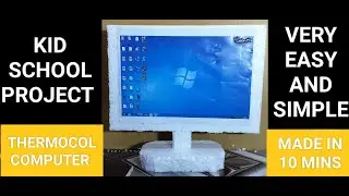 How to make THERMOCOL COMPUTER/DESKTOP/MONITER/Kid School Project/very simple and easy/step by step/
