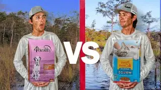 Dog Food VS Cat Food Fish Trap CHALLENGE