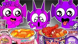 ASMR | Durple Family Horror Versions Convenience Store Food Mukbang Animationi | Incredibox Sprunki