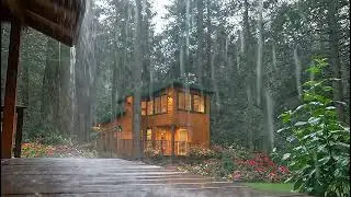 Courtyard Rain with Gentle Thunder | Soothing Sleep Sounds to Relieve Stress & Anxiety