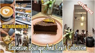 VIRAL Boutique Cafe!! Is it good?? 🤨 Popcorn Coffee, Dried Ornage cake!! Mushroom melts😋