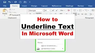 How to Underline Text in Microsoft Word