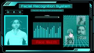 Facial recognition process. Face scanning  VFX. Face scanning video shoot.