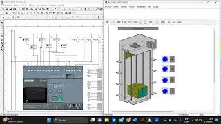 Circuitos combinacionales de Ascensor en Cade Simu y PC Simu