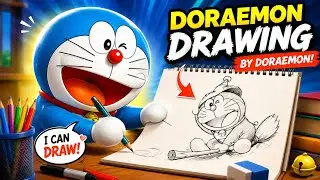 DORAEMON fUll Drawing //Step by step// Doraemon drawing  🌈    Easy tricks to draw Doraemon Drawing
