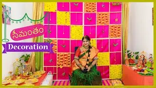 My Seemantham Decor |Event Style traditional backdrop decoration| Babyshower Decor|Telugu Vlogs USA