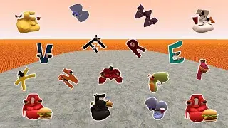 SPARTAN KICKING ALL ALPHABET LORE FAMILY in BIG HOLE LAVA - Garry's Mod !