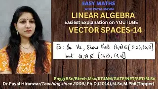 LINEAR COMBINATION EXAMPLE I Vector Space I Linear Algebra I RTMNU