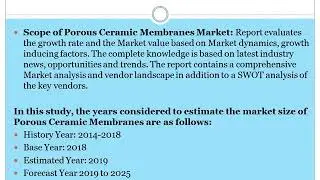 Global Porous Ceramic Membranes Market Insights, Forecast To 2025