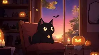 A Black Cat's Peaceful Halloween ✨ | Lofi for a Calm & Cozy Night