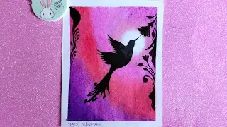 46 oil pastel painting art || How to draw an alone bird Easy drawing bird for beginners #Shorts