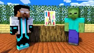 Monster School: Drawing Challenge - Funny Minecraft Animation