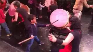 Griffin playing the Daiko Drum