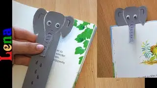 Elefant Lesezeichen  basteln - How to make elephant bookmark DIY -  закладка для книги из бумаги