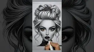 #art From Black & White to Vibrant Colors! Stunning Portrait Transformation 🎨🔥#coloring