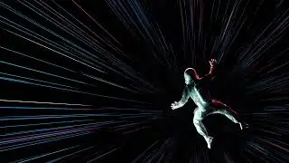 10 Hours Astronaut Falling With Neon Laser Lights 4K Loop | Background Party