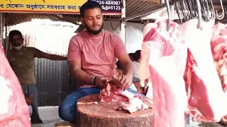Live Cow Meat Cutting || Butcher Cutting Meat || Cow Meat Cutting Skills