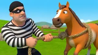 The Sad Story of Stolen Horse 🐴💔 Old MacDonald Farm & Police Rescue 👮&zwj;♂️🏹