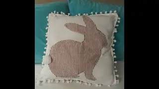DIY Easter Bunny Pillow * No Sew W/ Mainly Dollar Tree Items #easy #diy #youtube #video #cute