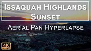 Issaquah Highlands in Issaquah Washington Sunset in 4K UHD Drone Aerial