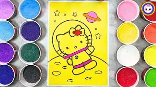 Цветное песочное искусство Hello Kitty Astronaut || Песочное искусство