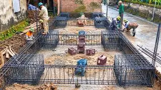 Construction Process Reinforced Concrete Foundation Beam Precise: Step By Step Assembly Professional
