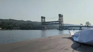Ranger III going under Portage River Lift Bridge in Houghton, MI.