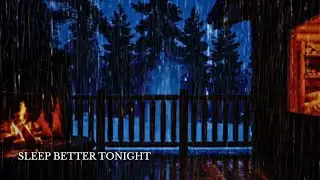 Sleep Better Tonight 🌧️ Cozy Cabin Rain & Fireplace Sounds | Deep Sleep, Relaxation, Insomnia Relief